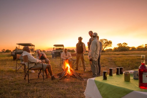 Kwando Lebala Camp gamedrive sundowner